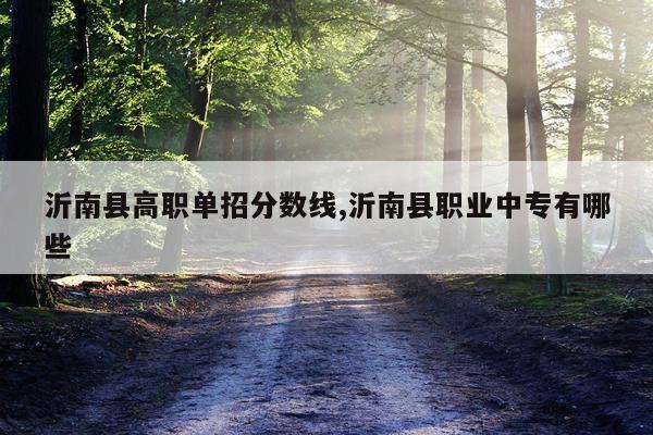 沂南县高职单招分数线,沂南县职业中专有哪些