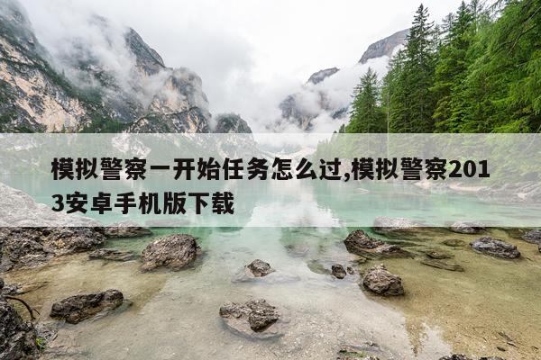 模拟警察一开始任务怎么过,模拟警察2013安卓手机版下载