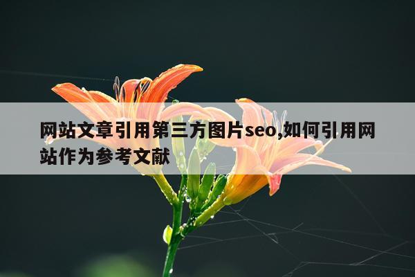网站文章引用第三方图片seo,如何引用网站作为参考文献