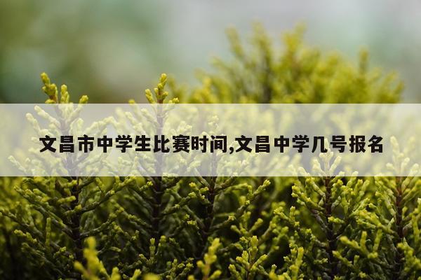 文昌市中学生比赛时间,文昌中学几号报名