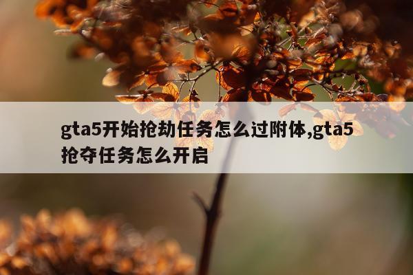 gta5开始抢劫任务怎么过附体,gta5抢夺任务怎么开启