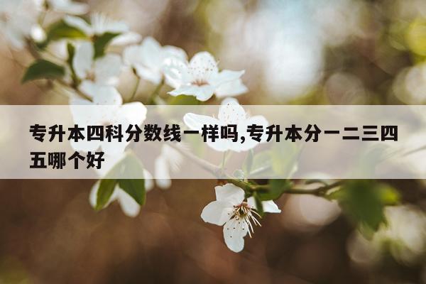 专升本四科分数线一样吗,专升本分一二三四五哪个好