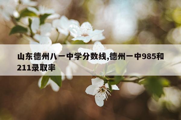 山东德州八一中学分数线,德州一中985和211录取率