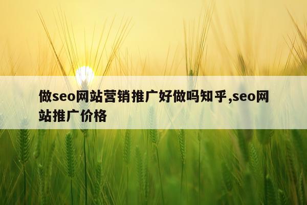 做seo网站营销推广好做吗知乎,seo网站推广价格