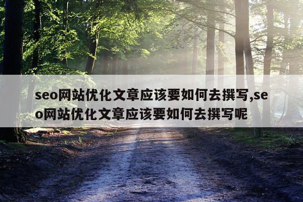 seo网站优化文章应该要如何去撰写,seo网站优化文章应该要如何去撰写呢