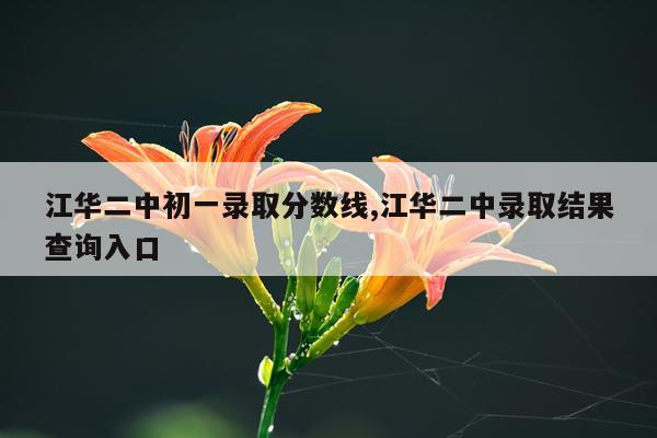 江华二中初一录取分数线,江华二中录取结果查询入口