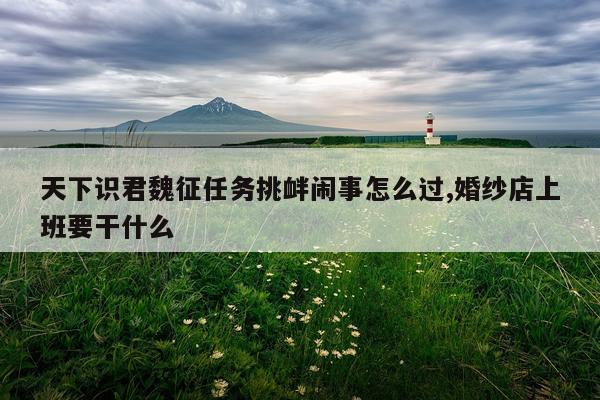 天下识君魏征任务挑衅闹事怎么过,婚纱店上班要干什么