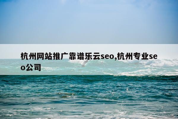 杭州网站推广靠谱乐云seo,杭州专业seo公司