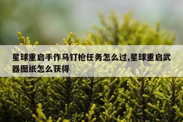 星球重启手作马钉枪任务怎么过,星球重启武器图纸怎么获得