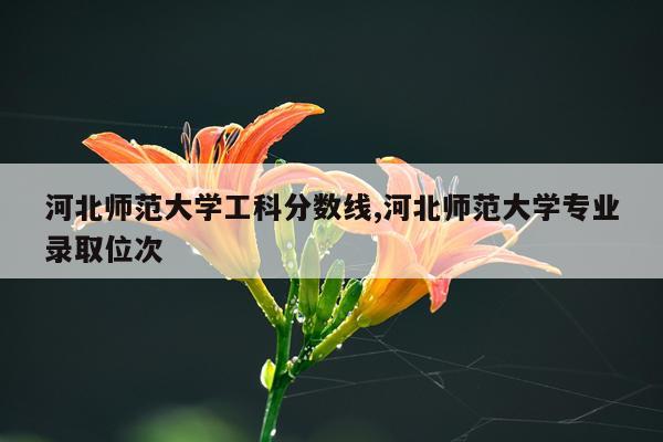 河北师范大学工科分数线,河北师范大学专业录取位次