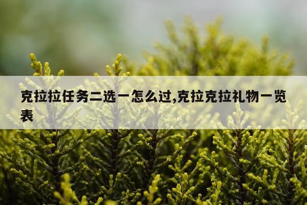 克拉拉任务二选一怎么过,克拉克拉礼物一览表