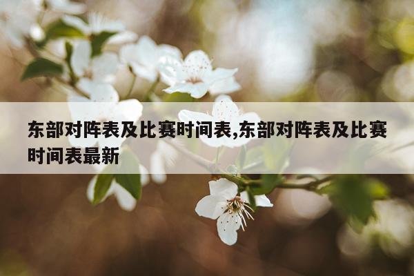 东部对阵表及比赛时间表,东部对阵表及比赛时间表最新