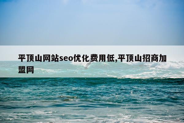 平顶山网站seo优化费用低,平顶山招商加盟网