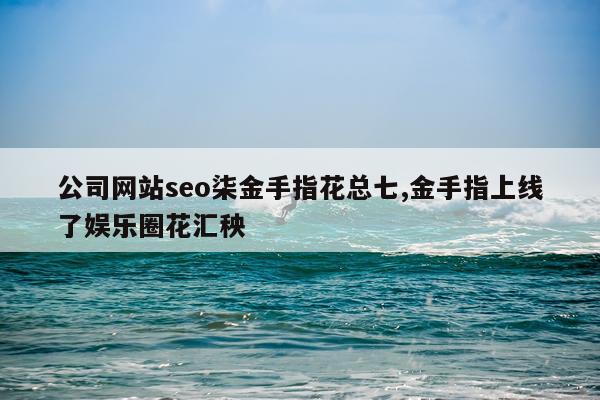 公司网站seo柒金手指花总七,金手指上线了娱乐圈花汇秧