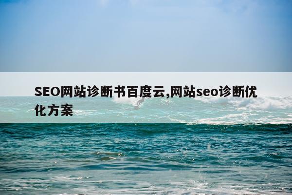SEO网站诊断书百度云,网站seo诊断优化方案