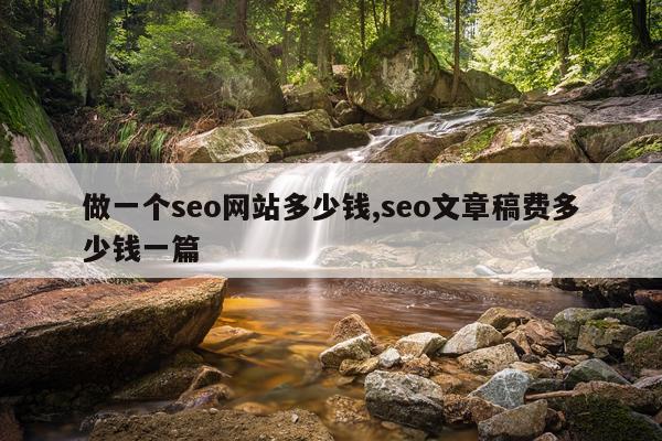 做一个seo网站多少钱,seo文章稿费多少钱一篇