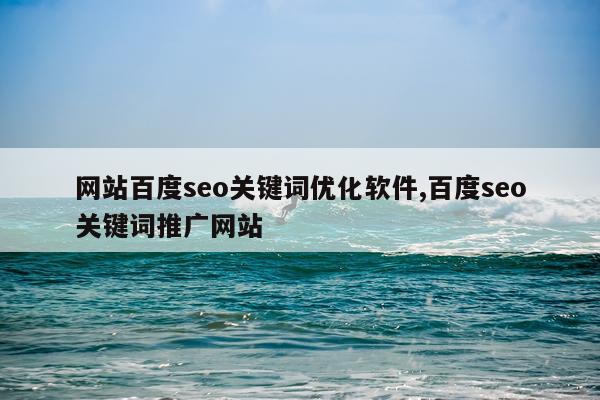 网站百度seo关键词优化软件,百度seo关键词推广网站